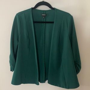 Torrid size 0 green lightweight open blazer